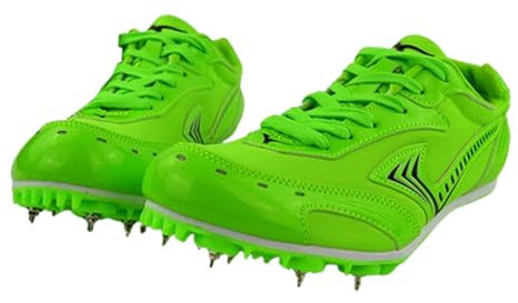 Zapatillas de atletismo con clavos para hombre y mujer, de malla con 7 clavos, para atletismo, para niños y niñas, transpirables, para entrenamiento profesional, carreras de velocidad, 35-45 EU
