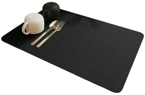 SJFYB Tapis de séchage de Vaisselle Grande Cuisine Pavé Absorbant Tampon De Drainage De Tampon De Séchage Robinet De Cuisine-noir-30x40 cm