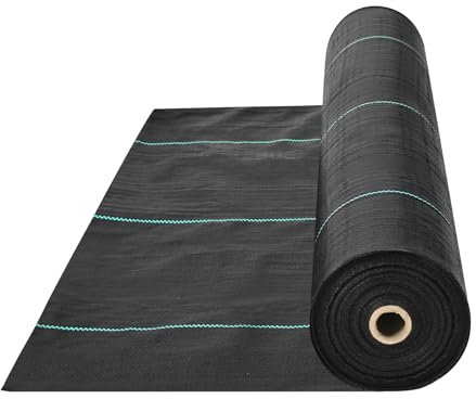 VEVOR Weed Barrier Landscape Fabric, 3x300 FT Heavy Duty Garden Weed Fabric, 3.2Oz Woven Weed Control Fabric, Weed Blocker Mat, Easy Setup, Durable PP Gardening Fabric for Driveway Ground Cover, Black