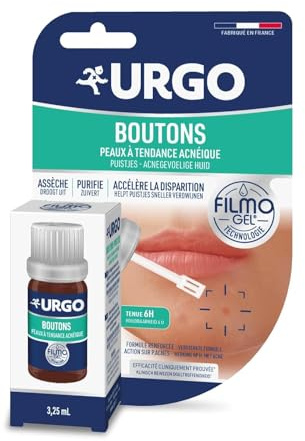 Urgo PICKEL Filmogel® mit Retinoid, Hyaluronsäure & Teebaumöl 3,25 ml | Trocknet aus - Reinigt und beschleunigt das Abklingen des Pickels - Klinisch nachgewiesene Wirksamkeit