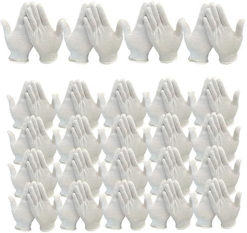 Vita handskar barn 24 par 15 cm bomull barn vita handskar mjuka och bekväma för tjockt handskydd för hem, skola, white gloves kids