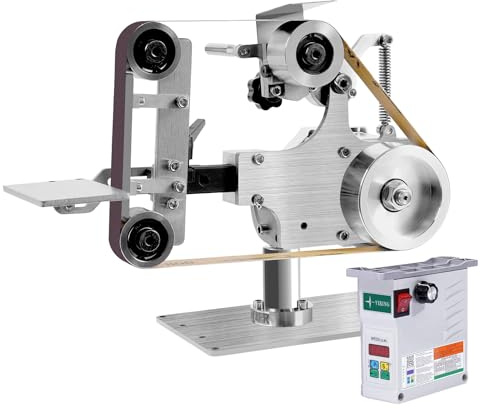 Belt Grinder Sander 1x30 inch, Electric Bench Grinder with Brushless Motor, Vertical & Horizontal Polishing, Stepless Speed Adjustable up to 6000 RPM, Durable and Versatile Sharpener