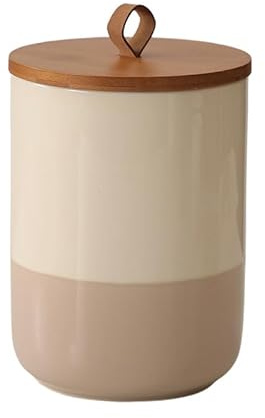 XUDREZ Récipient de conservation en céramique avec couvercle hermétique, boîtes de rangement de cuisine, boîte à sel pour café, sucre, thé, céréales, farine, étanche à l'air des épices avec cordon (S