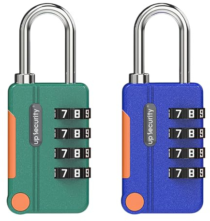 Lotnery Luggage Locks 2 Pack, 4 Digit Combination Padlock, Security Suitcase Locks, for Travel Bag, Suit Case, Lockers, Gym, Bike Locks (Green and Blue)