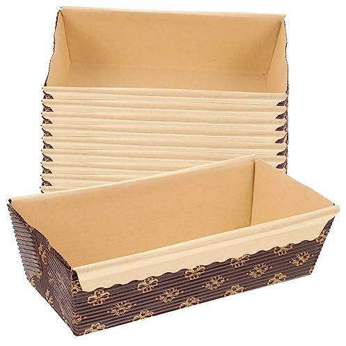 POPETPOP 25 pièces Moules à Cake Papier Rectangulaires Résistants Haute Température Caissettes Jetables pour Pâtisserie et Cuisson Professionnelle Barquettes Pâtissières Empilables