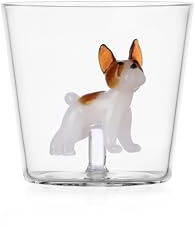 Ichendorf Milano Tumbler French Bulldog, Collezione Dogs, 30 cl, Vetro Borosilicato, Fatto a Mano
