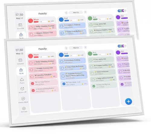 Bewinner 15,6 Zoll Digitalkalender Chore -Diagramm, 1080p FHD Interactive Touchscreen Wall, Anpassungs Dashboard, Smart Electronic Calendar für Familienpläne für den Essensplaner mit (#012)