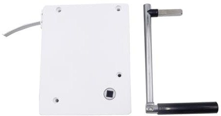 Qury Sistema de enrollador de correa para persiana enrollable de 14 mm de ancho, distancia entre orificios de 9,5 cm para montaje en ventana, incluye 5 m de cincha blanca