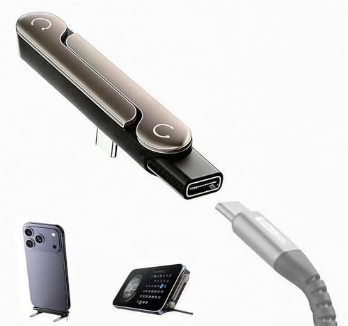 AltaMoment avtagbar 2-i-1 USB C till USB C-kabel, 240 W stativ datakabel för skrivbord, osynlig hopfällbar hållare, laddningskabel med 360° osynligt stativ för spel, kontor, bilresor (1)