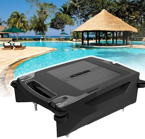 Limpiador robótico de skimmer de piscina con panel solar, evita obstáculos inteligente para todos los tipos de piscinas, solución eficiente de limpieza de piscinas, diseño ecológico