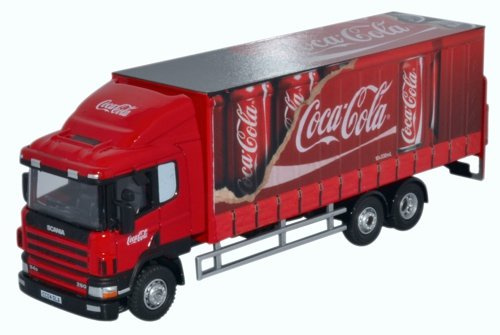 Oxford Diecast Scania 94D 6-Wheel Curtainside - Coca Cola