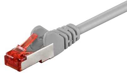 Goobay 92741 CAT 6 Kabel Lan Netzwerkkabel für Gigabit Ethernet S-FTP doppelt geschirmtes Patchkabel mit RJ45 Stecker, 20m, Grau