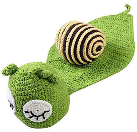 Happy Cherry Baby Strick Crochet Mütze Fotoshooting Prop Requisiten Neugeborene Schnecke Design Kostüm Hut