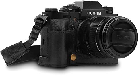 MegaGear MG1552 Ever Ready Genuine Leather Camera Half Case and Strap for Fujifilm X-T3 - Black