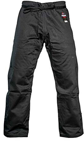 FUJI Sports Brazilian Jiu-Jitsu Gi Pants – Adult BJJ Pants, Flat Drawstring, Reinforced Cotton, for Training & Competition, Black, Size, A3