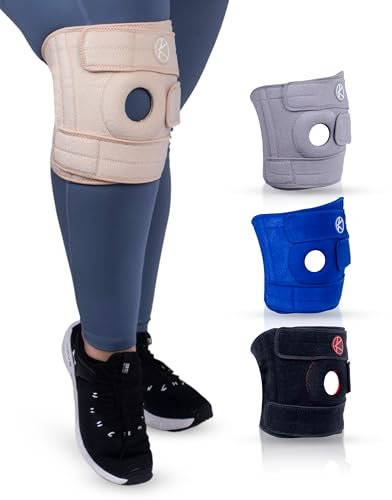 KARM Rodillera XXL de talla grande para personas obesas, soporte de rodilla extra grande para piernas grandes, muslos XXXL, rodillera ajustable para dolor de artritis, desgarro de menisco, mujeres y
