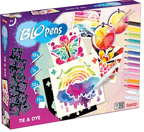 Blopens – Tie and Dye – ritningar och färgning – från 7 år – Lansay