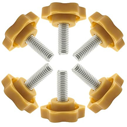 CONPHERON Sterngriffschraube Klemmknopf M8x12mm Gewinde Sternschraube Kunststoff Sternkopf Flügelschrauben 32mm Griffe Gelb (10 Packung)