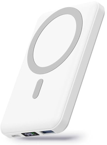 Yiisonger Magsafe Powerbank 10000mAh, Magnetische Wireless Powerbank, Externer Akku mit USB-C Ladekabel und LED-Display, 22.5W PD Schnelles Laden, Kompatibel mit iPhone 16/15/14/13/12/Pro/Pro Max/Plus