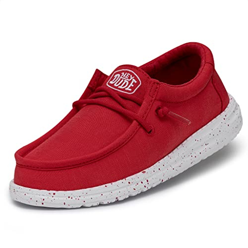 Hey Dude Jungen Wally Youth Slub Canvas Moccasin, Rot, 33 EU