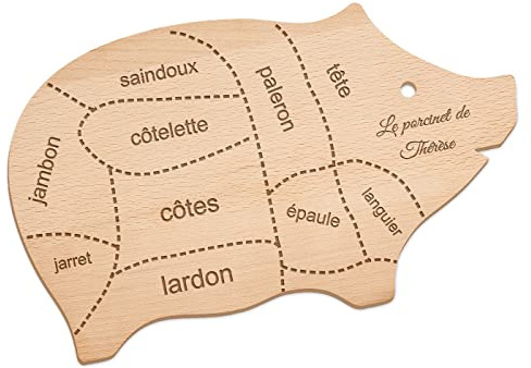 Maverton Planche à découper personnalisée, Plateau en bois, forme de cochon | Planche avec gravure pour elle, pour anniversaire, Accessoires cuisine pour femmes, Pour chef, porcinet
