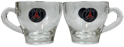 PSG Paris Saint-Germain 2 x Tasse à café expresso verre Collection officielle