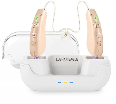 LUSHAN EAGLE Amplificador de sonido con soporte para cuello, auriculares Bluetooth digitales de 16 canales para un sonido más fuerte recargable