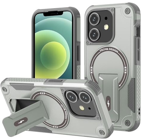 DIMIYER Panzerhülle für iPhone 12/12 Pro Hülle mit Ständer, Heavy Duty Schutzhülle für iPhone 12 Hülle, Ganzkörper Militärischer Robust Stoßfest Handyhülle für iPhone 12 Pro Case, 6,1 Zoll