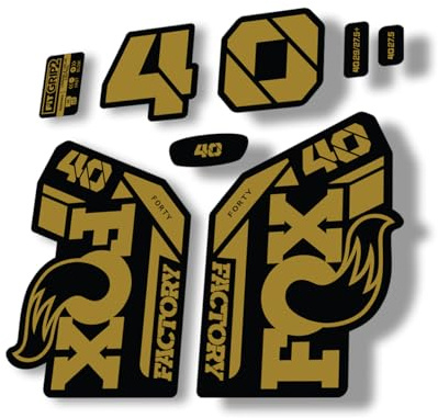 Gabel Ersatz Aufkleber kompatibel für Fox 40 2021 Serie Gold (glänzend)