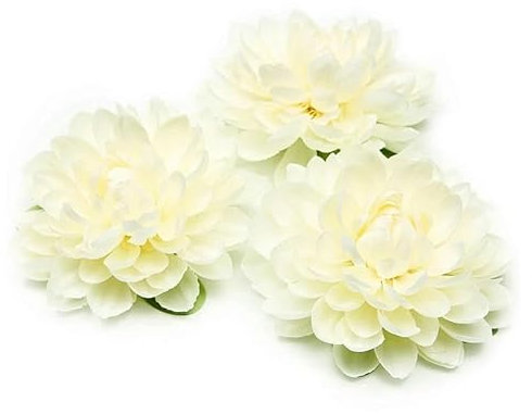 ZEYRU Groß, 10 cm, Kunstblume, Seiden-Dahlie, Chrysantheme, Blütenkopf für Hochzeit, Heimdekoration, DIY-Blumenwand, Blumenaccessoires, milchig weiß, 2 Stück