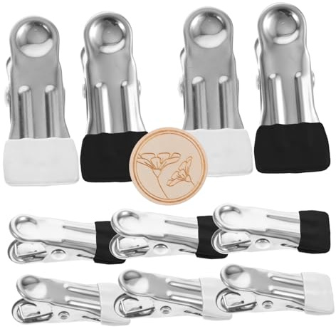 Warmhm 2 Sätze Clips nähen Camping-Wäscheleine Mini-Fotoclip Weihnachten Krokodilklemmen Chipsbeutel näher stoffklemmen stoffklammer Hochleistungsklammern Wäscheklammer aus Metall hölzern