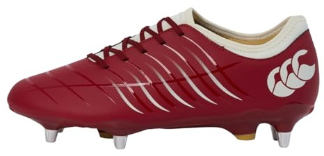 Canterbury Stivali da rugby unisex CCC Phoenix 2.0 Team Soft Ground, Dahlia rossa., 41.5 EU