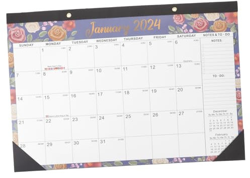 KICHOUSE Kalender Hängekalender Zum Aufhängen Für Haushalt Monatskalender Mit Aufhängelöchern Klarem Druck Für Organisation Und Notizen
