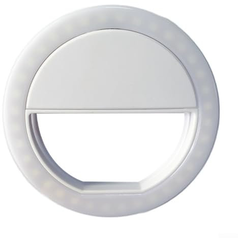 Hasaller Selfie Ring Light Selfie Light Portable LED Ring Light Light Clip Camera LED Ring Flash Clip On Selfie Ultra-Bright 36 LED Ring Light for Phones(White)