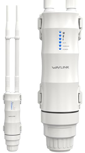 WAVLINK Outdoor AC600 Gigabit Wireless Access Point, Outdoor WiFi Extender with Power Over Ethernet, IP65 Waterproof,Gigabit RJ45, 2 x 7dBi antennas for 150 m Outdoor