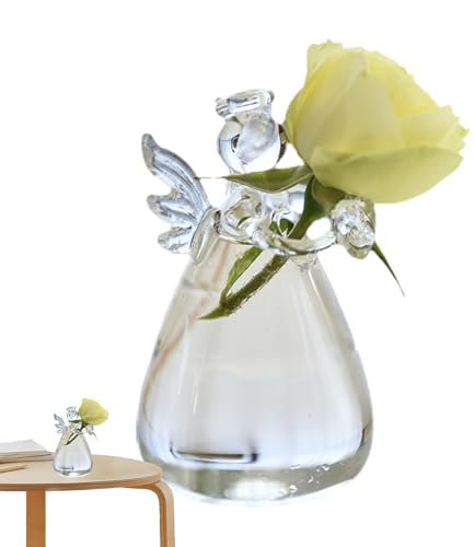Hydroponische Kleine Vase - Glastischtischgel Pflanze Vase | Hydrobody -Pflanzenbehälter, Dekorativer Hydroponic -Pflanzer Vasen Für Balkon, Garten Diese Glass Engelsblumenvase Zeigt EIN Einz