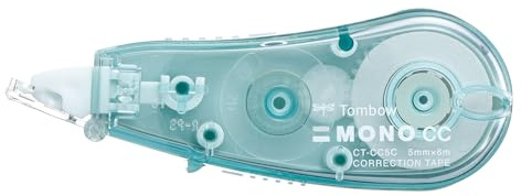 Tombow MONO CCE5 Mini-Korrekturroller, blue green, 5 mm x 6 m, perfekt für Bullet Journal Dot Grids, sofort überschreibbar, für Rechts- und Linkshänder, inkl. Schutzkappe [CT-CCE5-62-B]