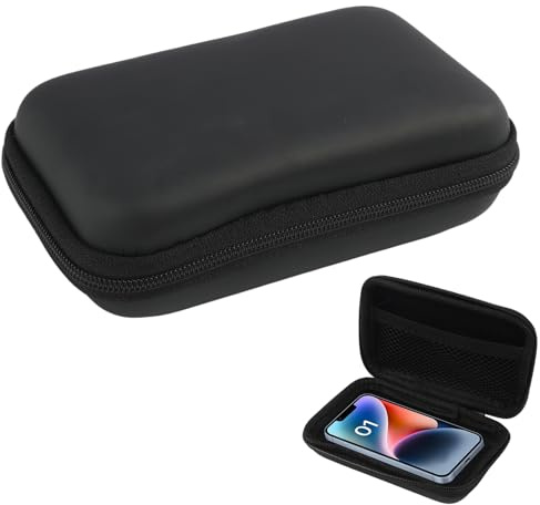 Etui Rigide pour Ranger et Protéger MP3,Etui Rigide pour Lecteur MP3 / Ecouteurs/Clé avec Double Filet et Double Zip pour G1 MP3 Player - Noir,Rigide avec Pochette de Rangement et Son Mousqueton
