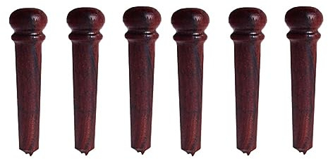 CLISPEED 6pcs Redwood Acoustic Guitar Bridge Pins Set with String Pegs for Folk Guitar Accessories Natural Wood Material and Repair