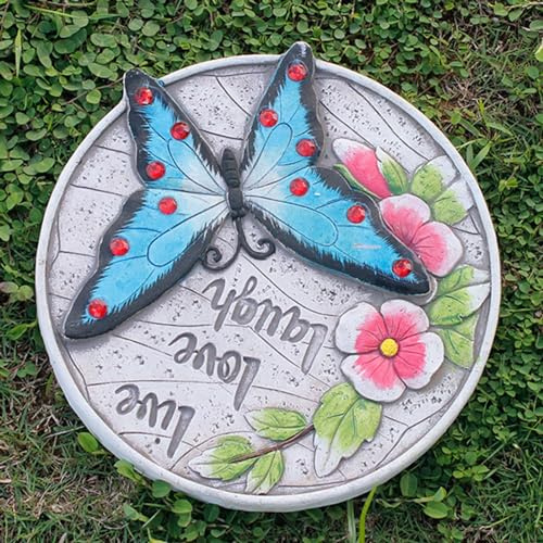 SBJKLYRN Pietra calpestabile da Giardino， Pietra Decorativa da Giardino in Cemento for aiuole/Aree laghetto, pavimentazione Rotonda Multicolore for vialetti e paesaggi(Purple)