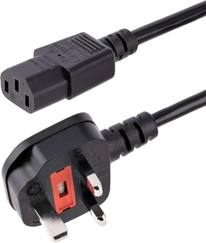 3 Prong Universal AC Power Cord, Adapter Cord For Power Supply, 3 Prong Power Cable,Kettle Lead,Main Cable Uses For Laptop Charger, PC, Monitor, Printer, Power Supply And In office Or Home (1m)