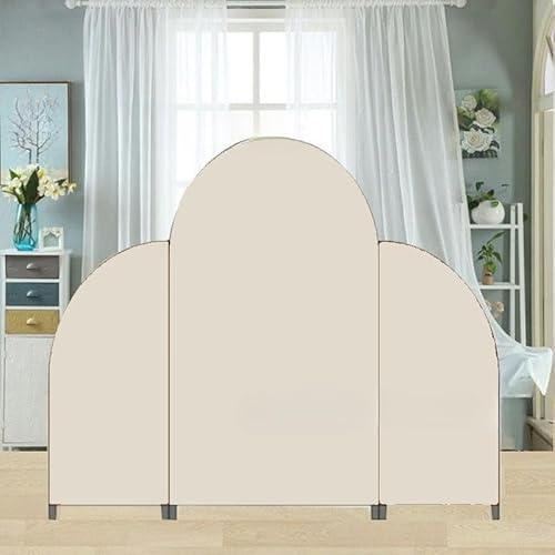 IMGASDCSD Wedding arch ，Flower Arch Half Round Spandex Elastic Backdrop Frame Stand Cover for Wedding(Rice White)