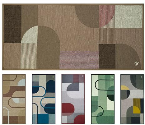 OLIVO.shop Tappeto Cucina Antiscivolo Lavabile Passatoia Cucina in Cotone Tappeto Antiscivolo Fondo in Lattice Spray Tappeti Colorati SPRINT FORME (50x180 cm MARRONE)