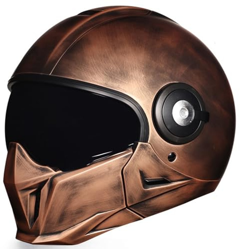 Casco Integrale Moto Retrò Con Visiera Caschi Moto Jet E Demi-Jet Omologato DOTECE Casco Moto Modulare Casco Integrale Street Bike Racing Per Uomini E Donne Caschi Motocross J,M=57~58CM
