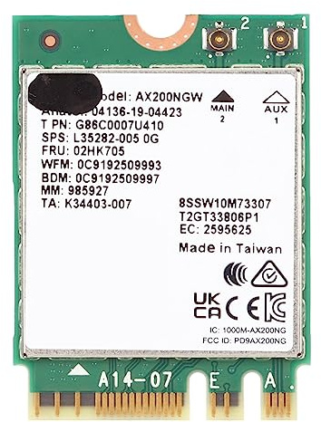 KIMISS Scheda di Rete WiFi 6 Wireless Dual Band 3000Mbps M.2 NGFF AX200 per Laptop e Stampante con BT5.2 - Connettività Internet Ad Alta velocità