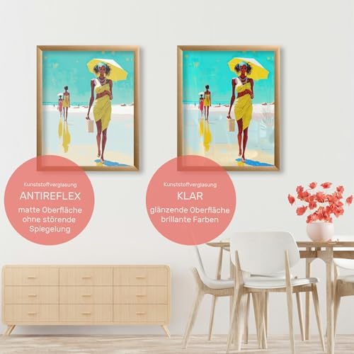 RahmenMax® Toskana Bilderrahmen MDF in Bronze für Bildformat 40x90cm mit klarem Acrylglas und MDF Rückwand für Hoch und Querformat ideal für große Formate Maßanfertigung möglich