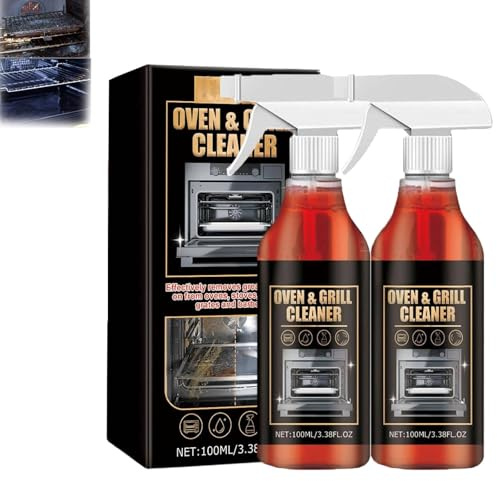 Backofen und Grillreiniger, Backofenreiniger Extra Stark,Ofenreiniger Backofenreiniger,Oven Cleaner,Backofenspray,Kaftvoller Reiniger und Fettlöser,Gegen Verkrustungen für Backofen,Grill (2PC)