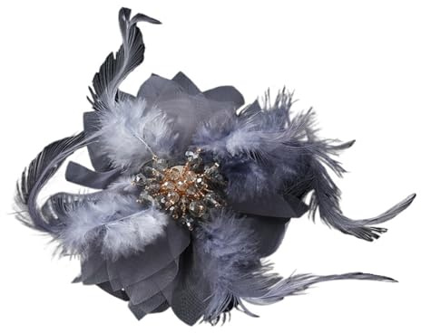 Feder Ansteckblume Elegante Frauen Mädchen Feder Kristall Broschen Haar Clips Dame Party Hochzeit Abzeichen Corsage Zubehör für Hochzeit, Party, Kostüm
