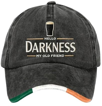 St Patricks Day Hat Adjustable St Patricks Day Headwear | Hello Darkness My Old Friends Hat for Unisex Events Festivals Daily Travel Outdoor Sports Commuting