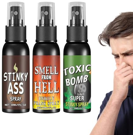 Petoman skämtspray, set med 3 stycken för fyllning och skämt - extra stark bajsspray för fyllningar, för , , skola, högskola, , universitet, arbetsplats, fest, familjeåterförening